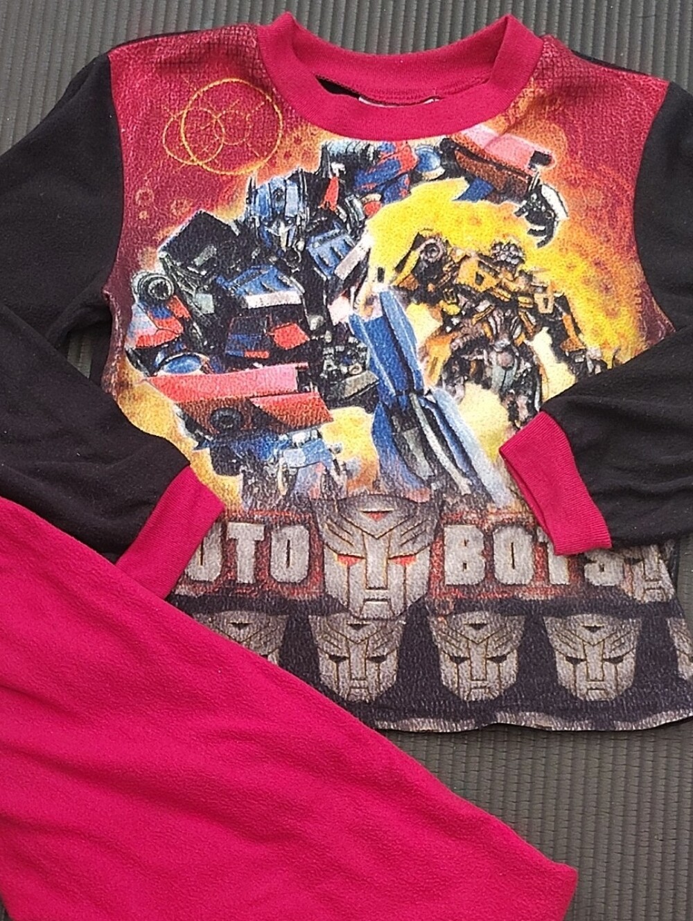 Transformers Boys Pajama Set - Red, Black, Yellow Graphic